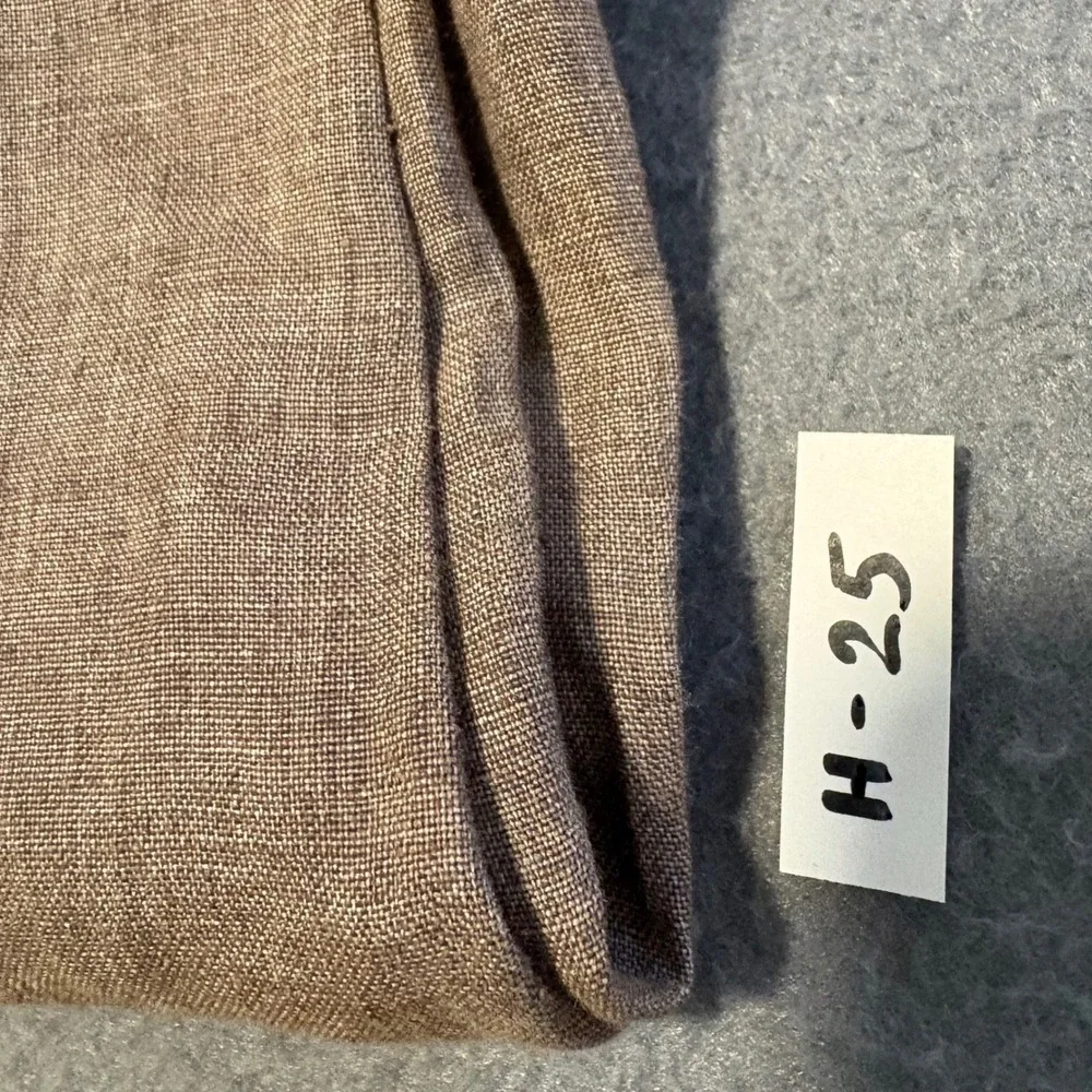 Joseph Abboud Dress Pants Mens 42x28 Tan 100% Linen Leomaster Italian Fabric